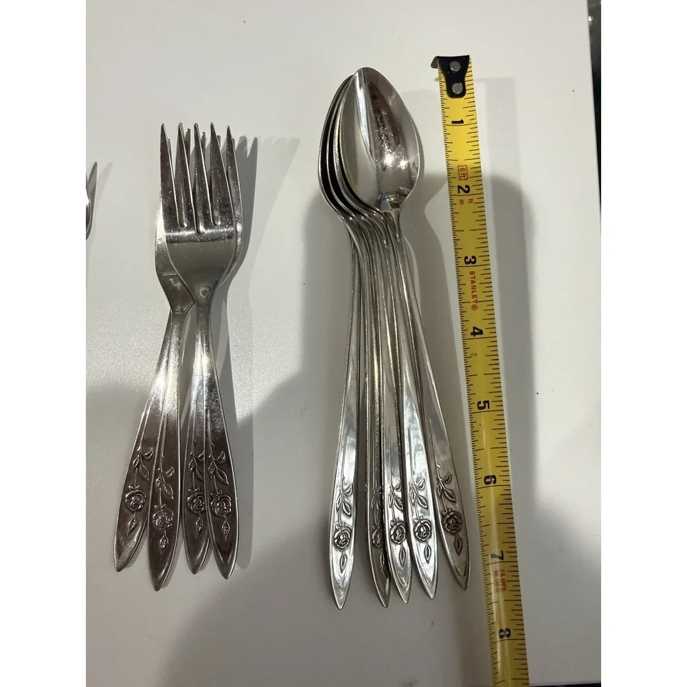 Vintage 1960's Oneida Community MY ROSE Stainless Flatware‎ Lot of 19